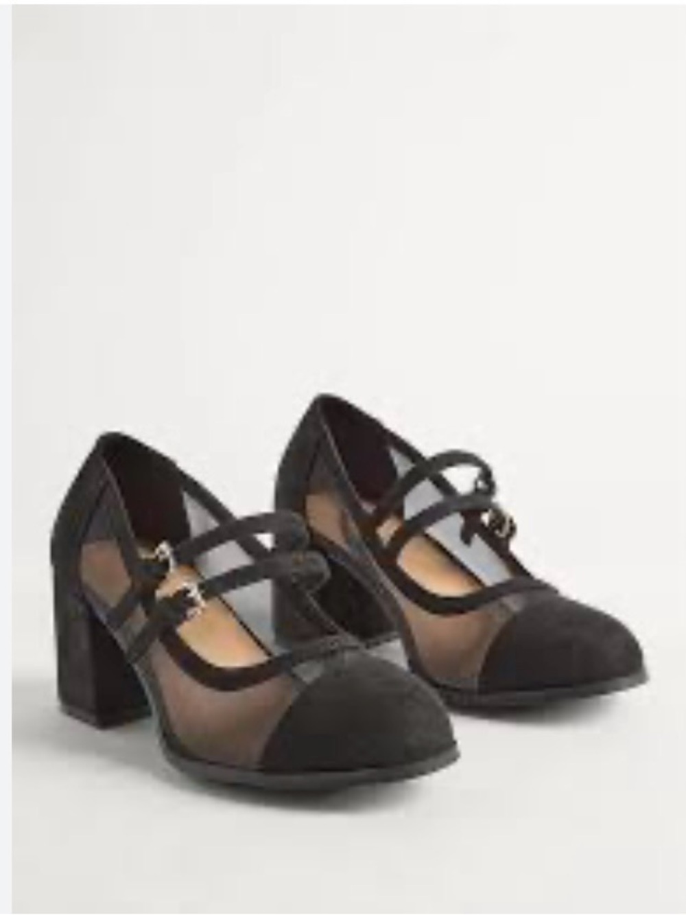 Torrid Black Mesh Mary Jane Block Heels - Size 10WW - Worn Once!